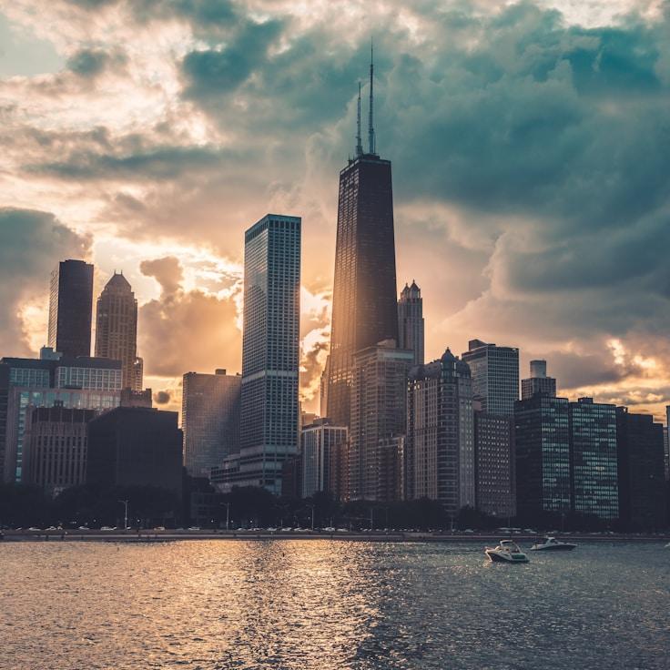 City skyline in Amsterdam, Netherlands